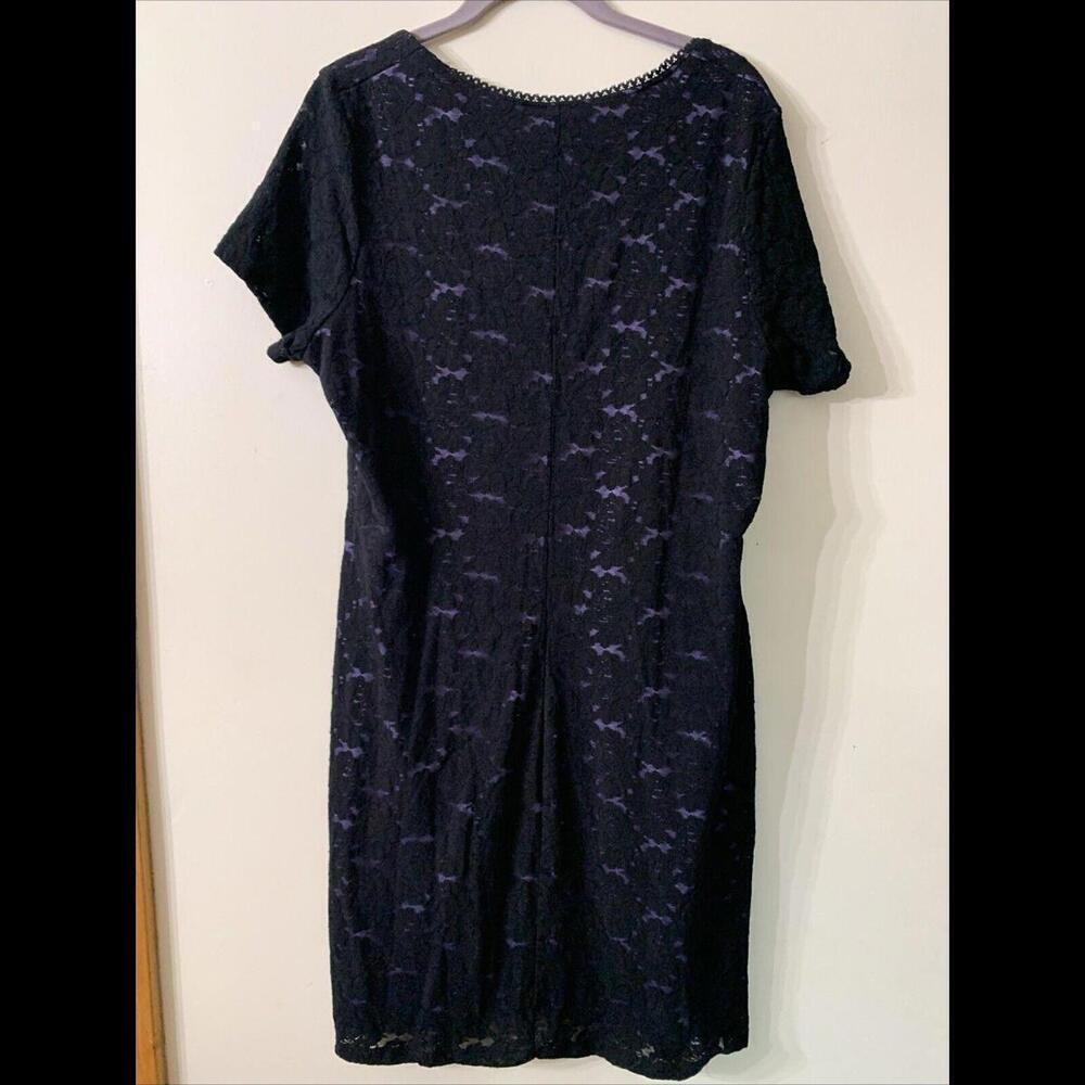 VTG y2k black Purple lace coquette goth fairy bodycon grunge midi dress Sz 18/20 - Picture 7 of 10